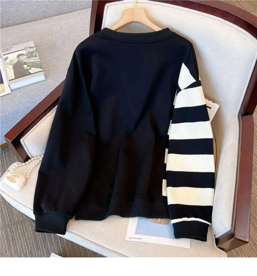 Patchwork Panache Casual Loose Sweatshirt