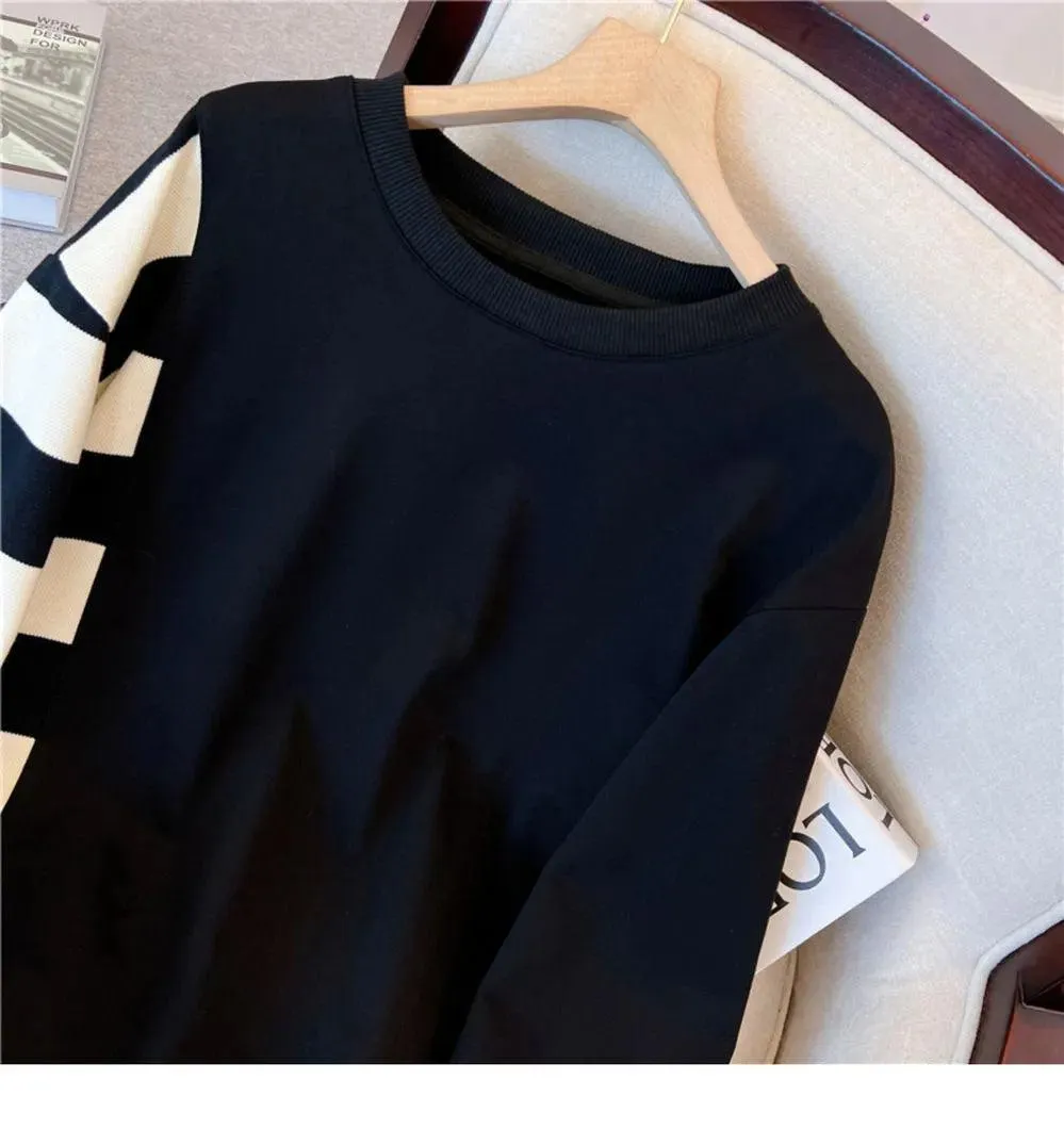 Patchwork Panache Casual Loose Sweatshirt