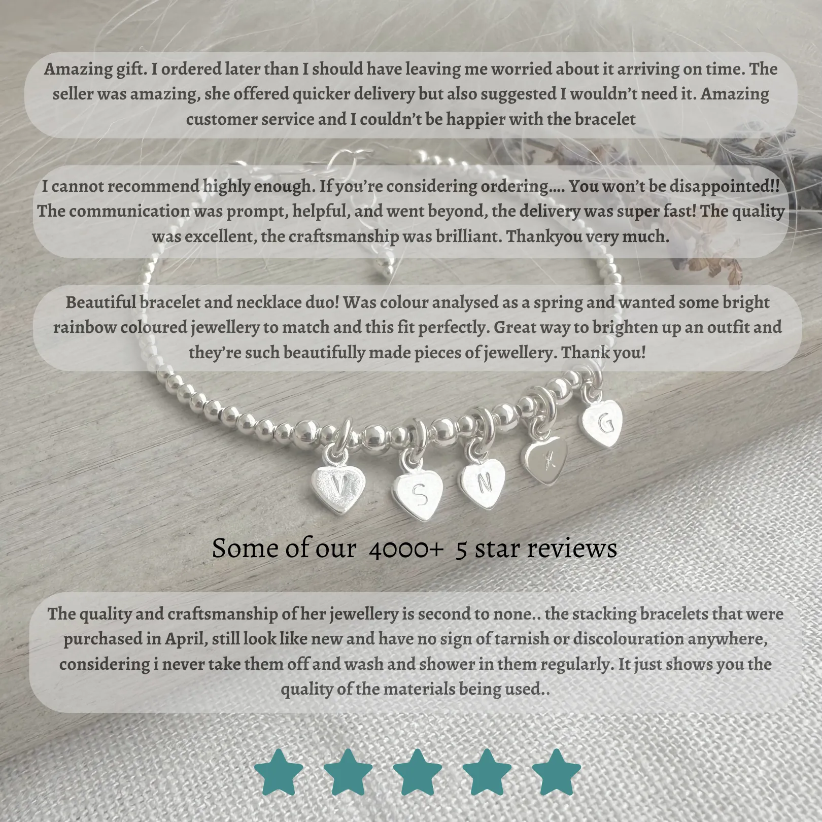 Personalised May Birthstone Emerald Bracelet Set, Dainty Sterling Silver Stacking Bracelets for Women