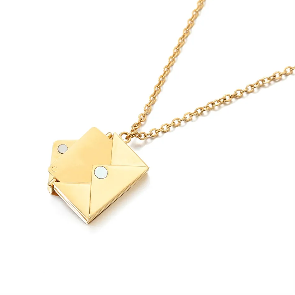 Personalized Envelope Locket Necklace