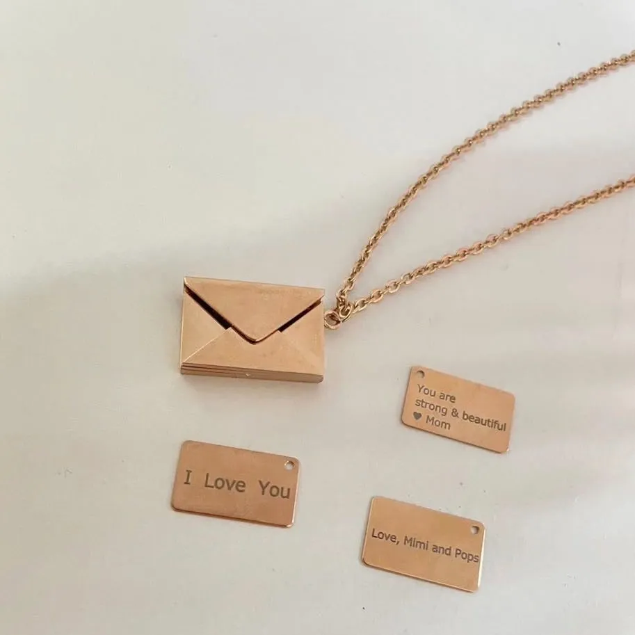 Personalized Envelope Locket Necklace