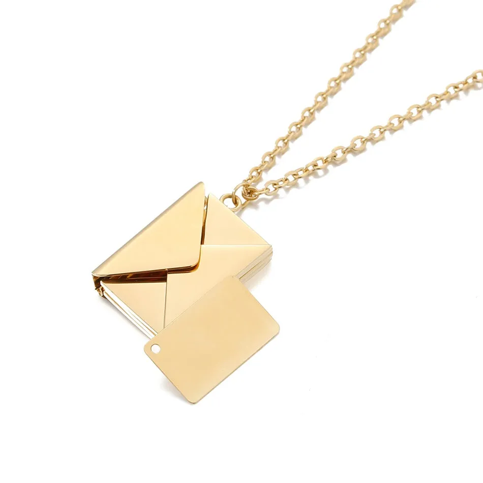 Personalized Envelope Locket Necklace