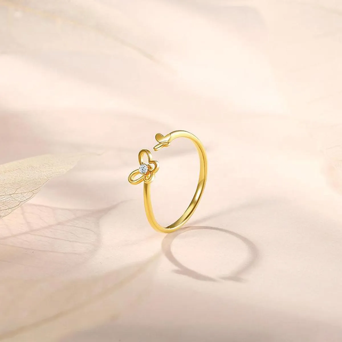"Golden Wings" Butterfly 14K Yellow Gold Ring