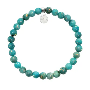 Radiate Light Stacker Bracelet with Blue Opal Jade Beads