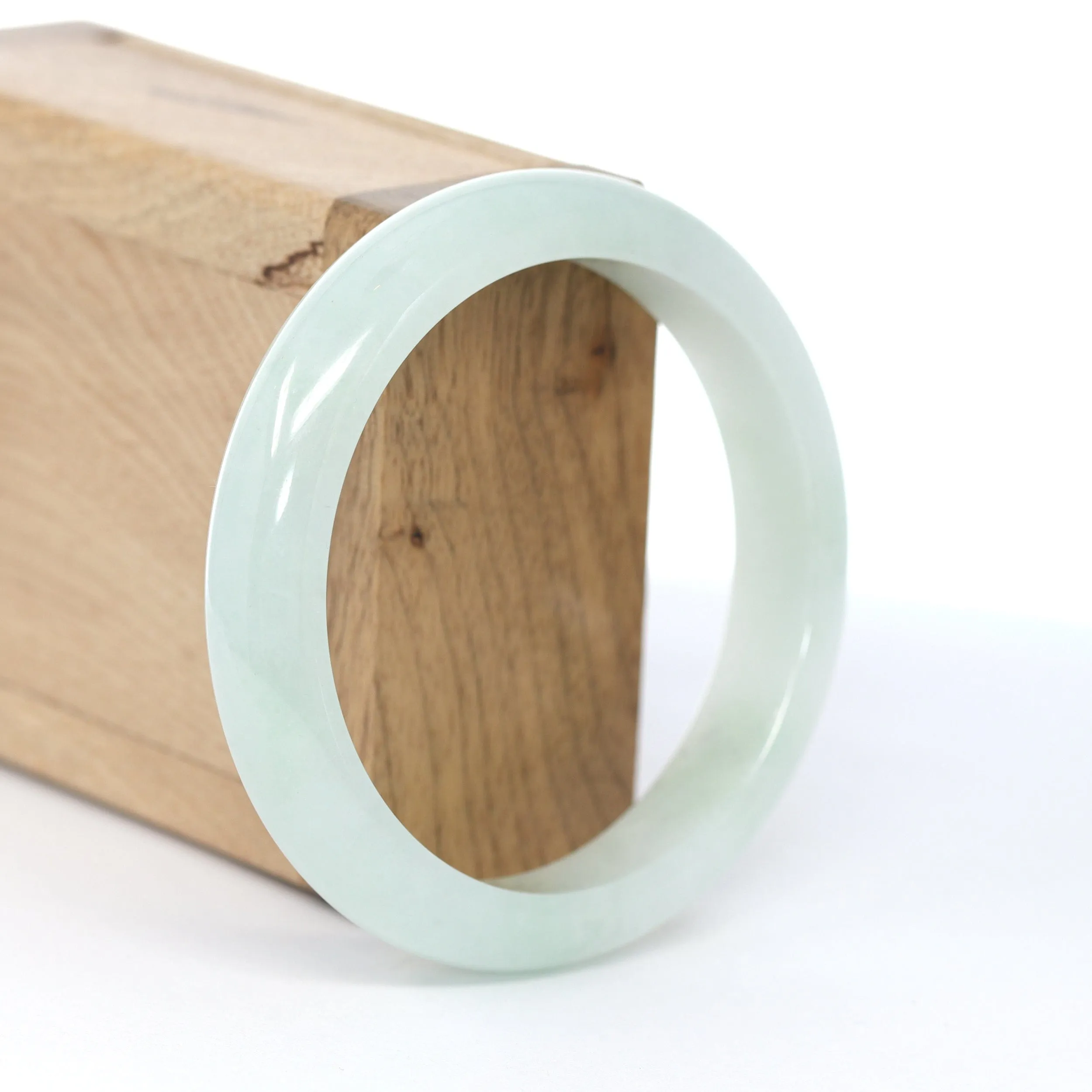 RealJade® Co. "Classic Bangle" Lavender Natural Burmese Jadeite Jade Bangle ( 58.3 mm ) #594
