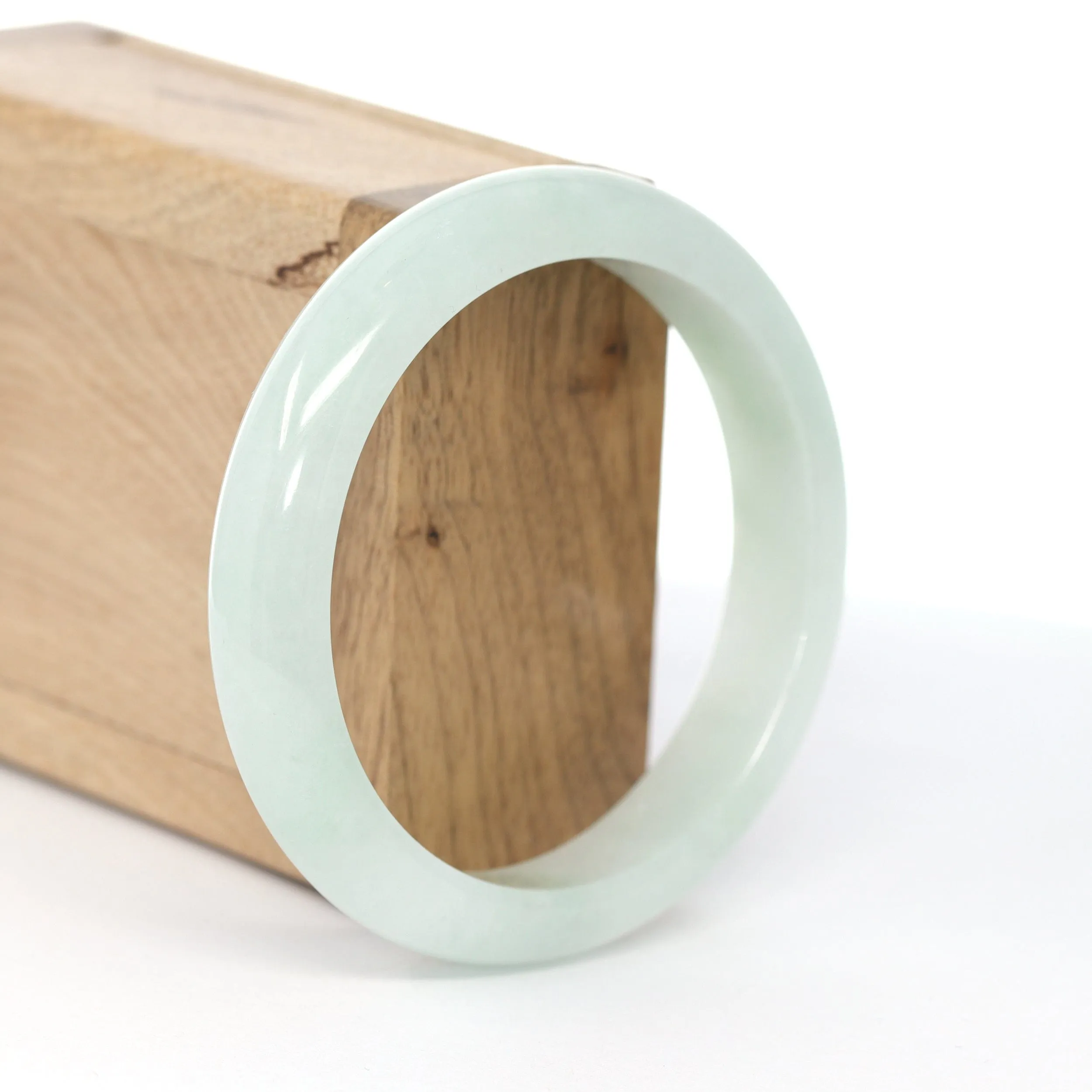 RealJade® Co. "Classic Bangle" Lavender Natural Burmese Jadeite Jade Bangle ( 58.3 mm ) #594