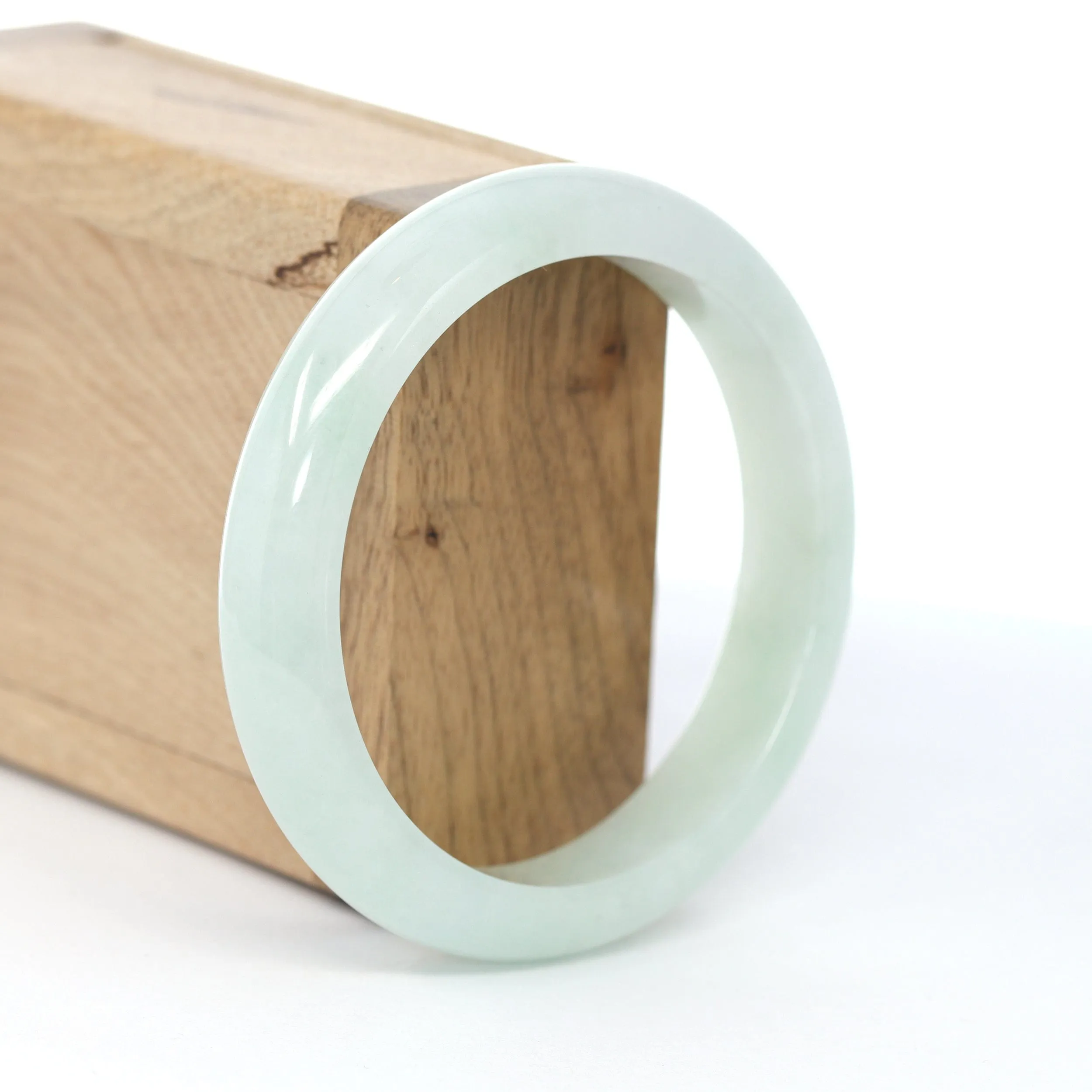RealJade® Co. "Classic Bangle" Lavender Natural Burmese Jadeite Jade Bangle ( 58.3 mm ) #594