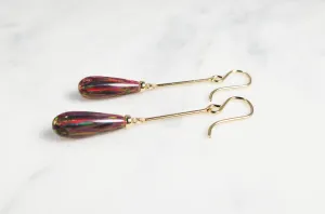 Red Fire Opal Dangle Earrings