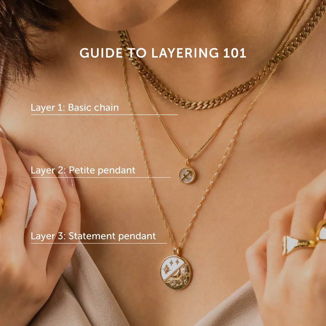 Ribbed Gold Locket Necklace
