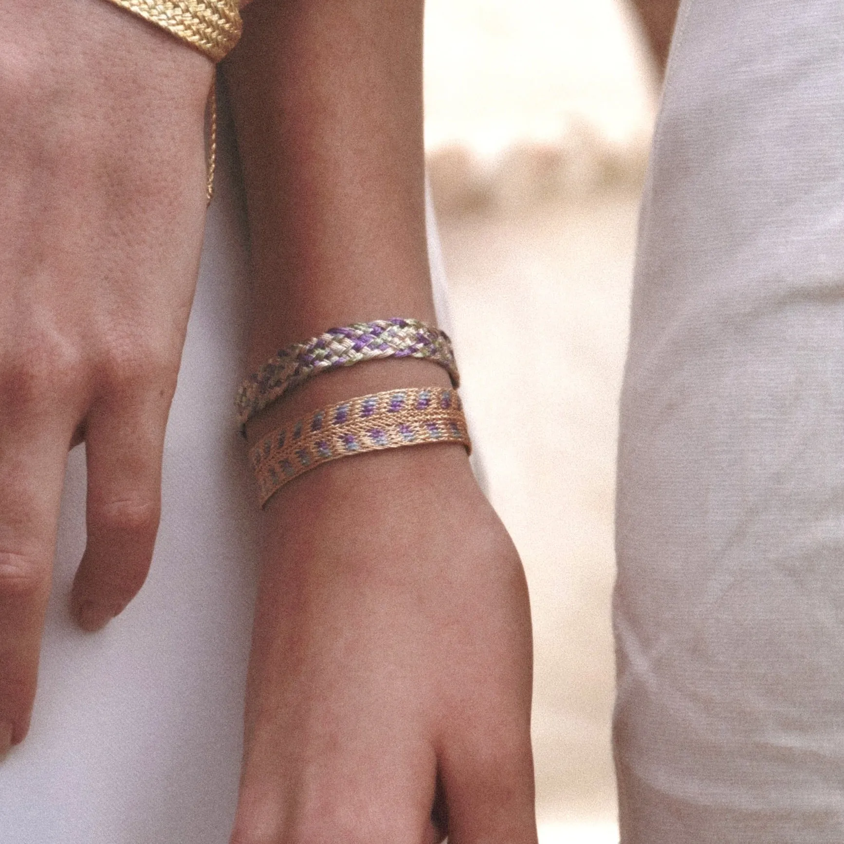 Rolo n°2 Bracelet in Peach Grey Pearl