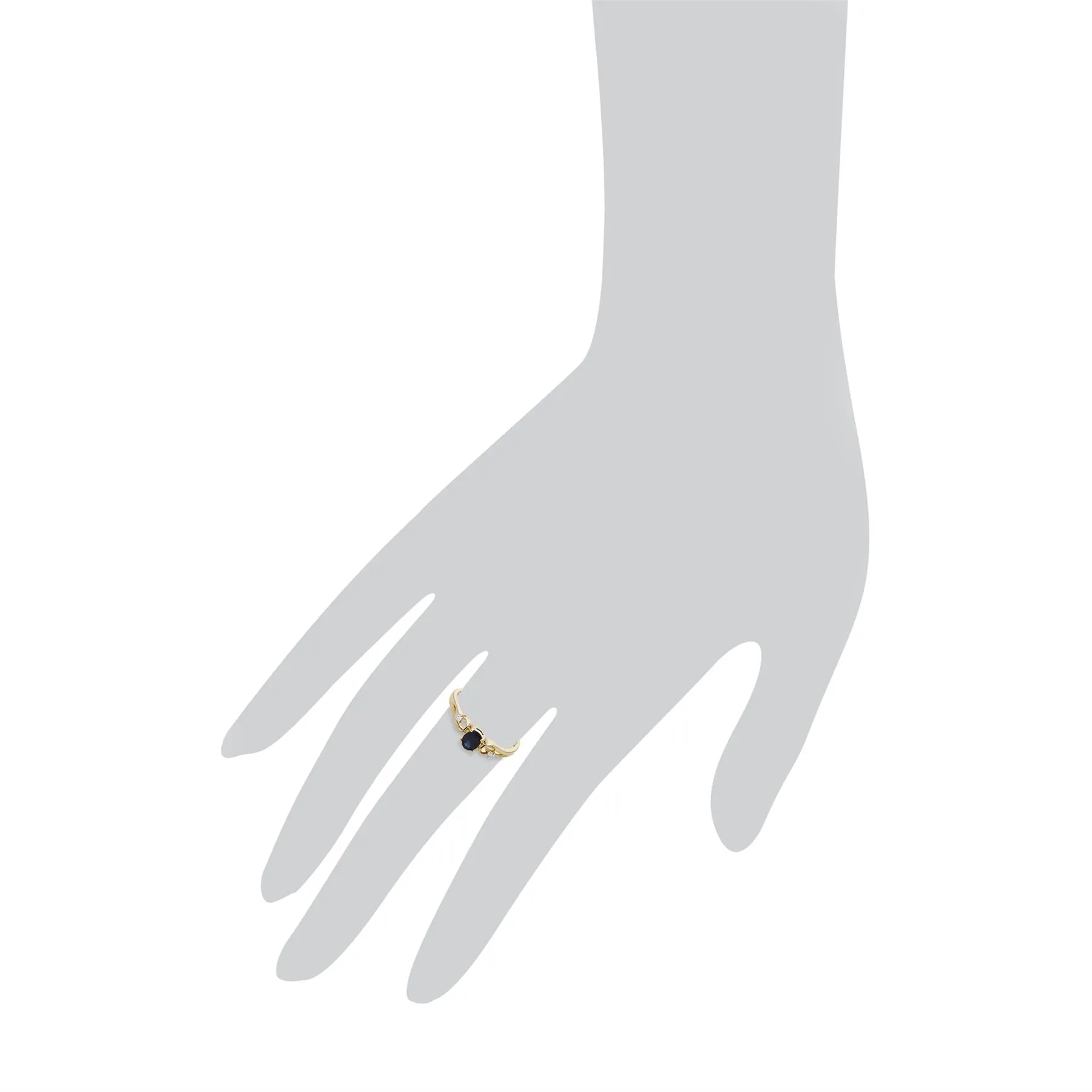 Saphir Ring, 9 Karat Gelbgold Saphir & Diamant Klassisch Kleid Solitaire Ring - Sapphire
