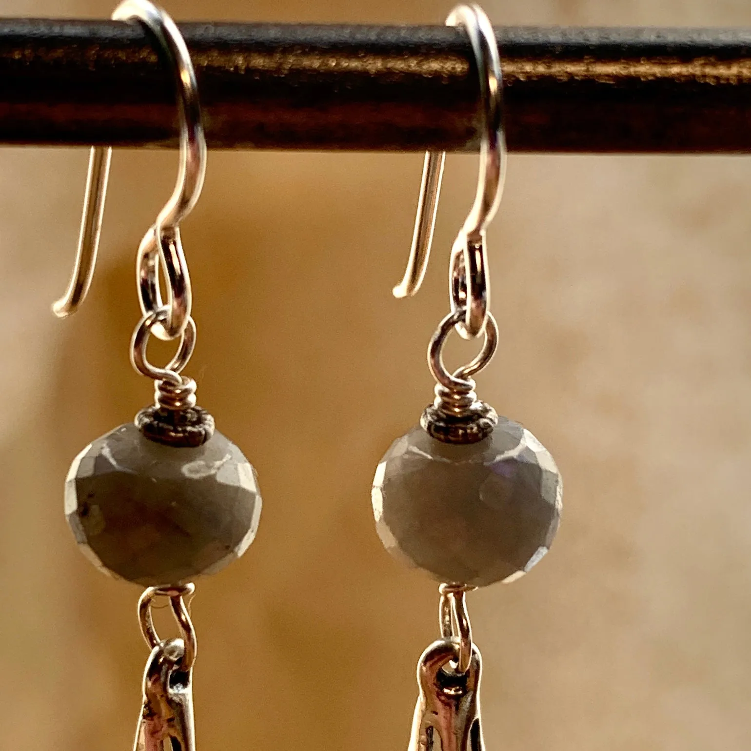 Sapphire & Sterling Teardrop Earrings