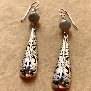Sapphire & Sterling Teardrop Earrings