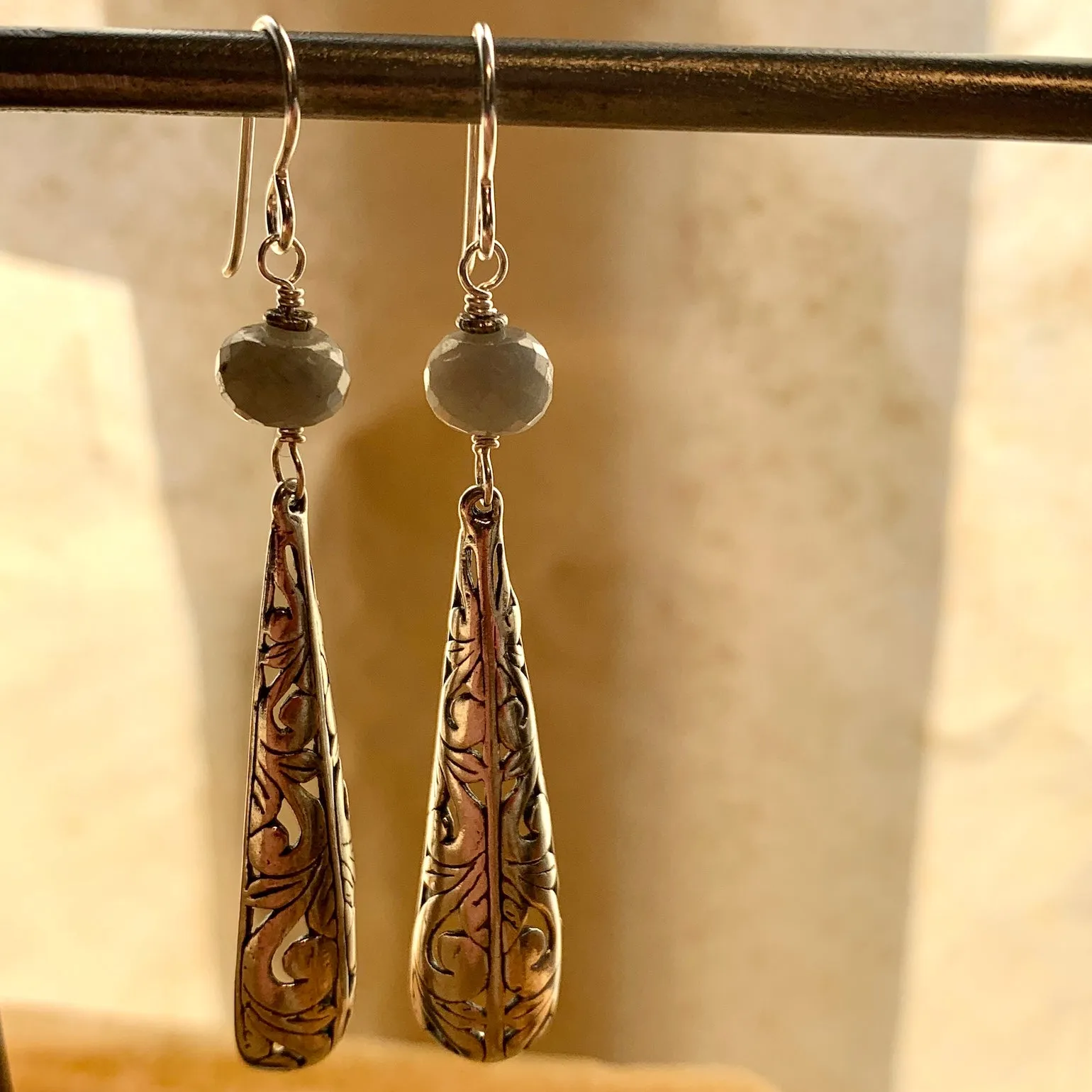 Sapphire & Sterling Teardrop Earrings