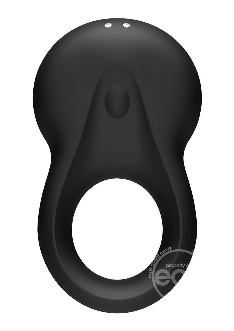 Satisfyer Signet Ring Rechargeable App Enabled Couple's Grooved Vibrating Penis Ring Black