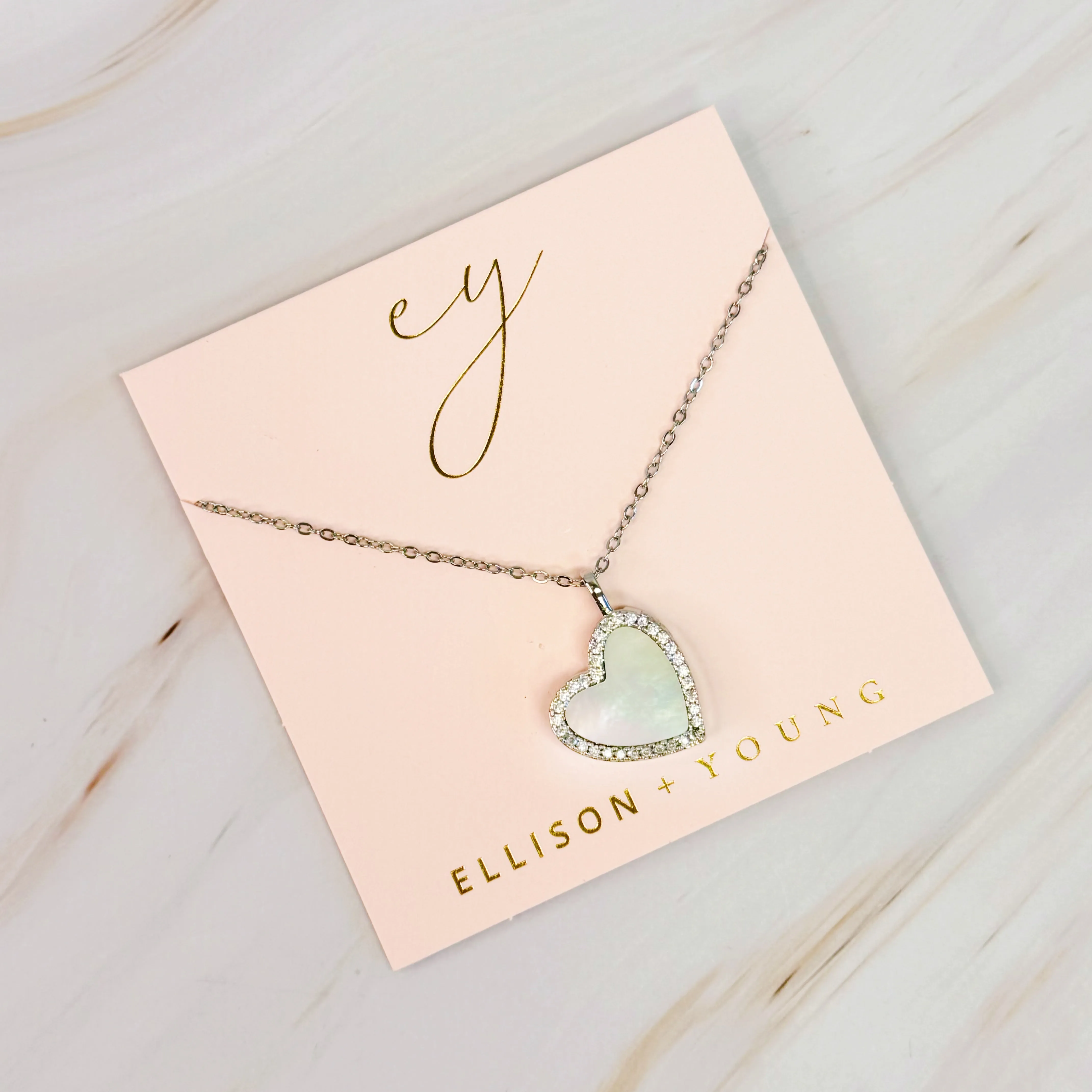 Shell Heart Locket Pendant Necklace
