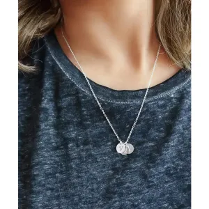 Silver 3 Initial Discs Necklace