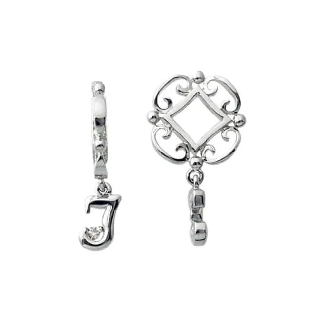 Silver I Initial Dangle Charm S208D