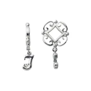 Silver I Initial Dangle Charm S208D