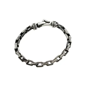 Silver Textured Link Bracelet