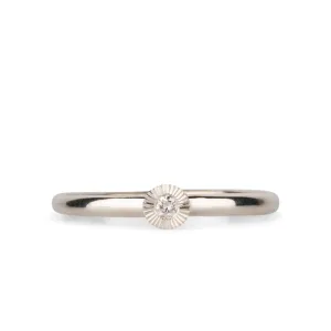 Small Aurora Diamond Stacking Ring in Silver