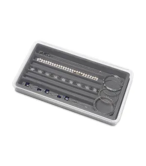 Stackable 7 Section Jewelry Trays Gray