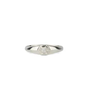Star Hex Diamond Signet Ring