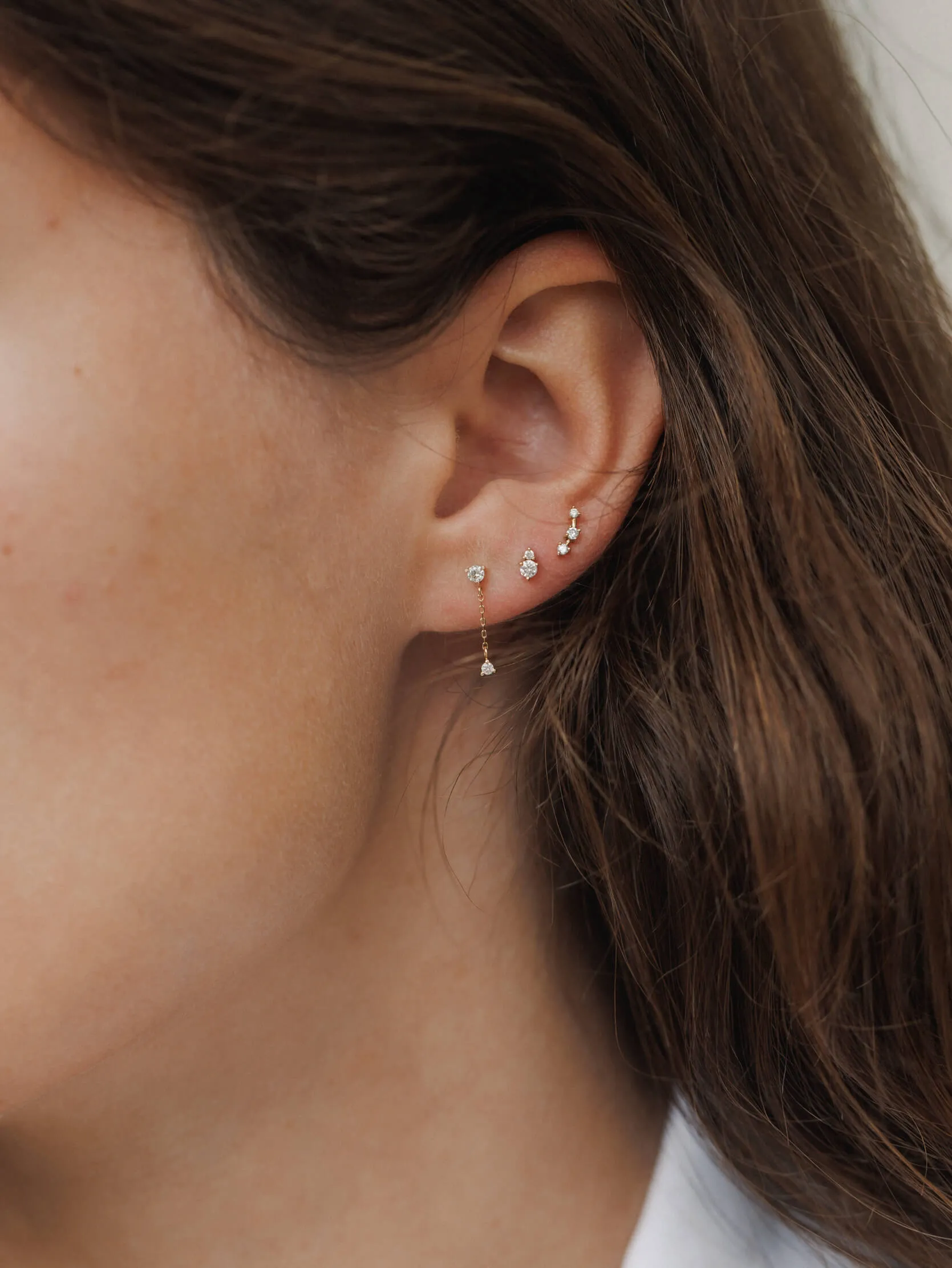 Stargazer White Sapphire Stud Set