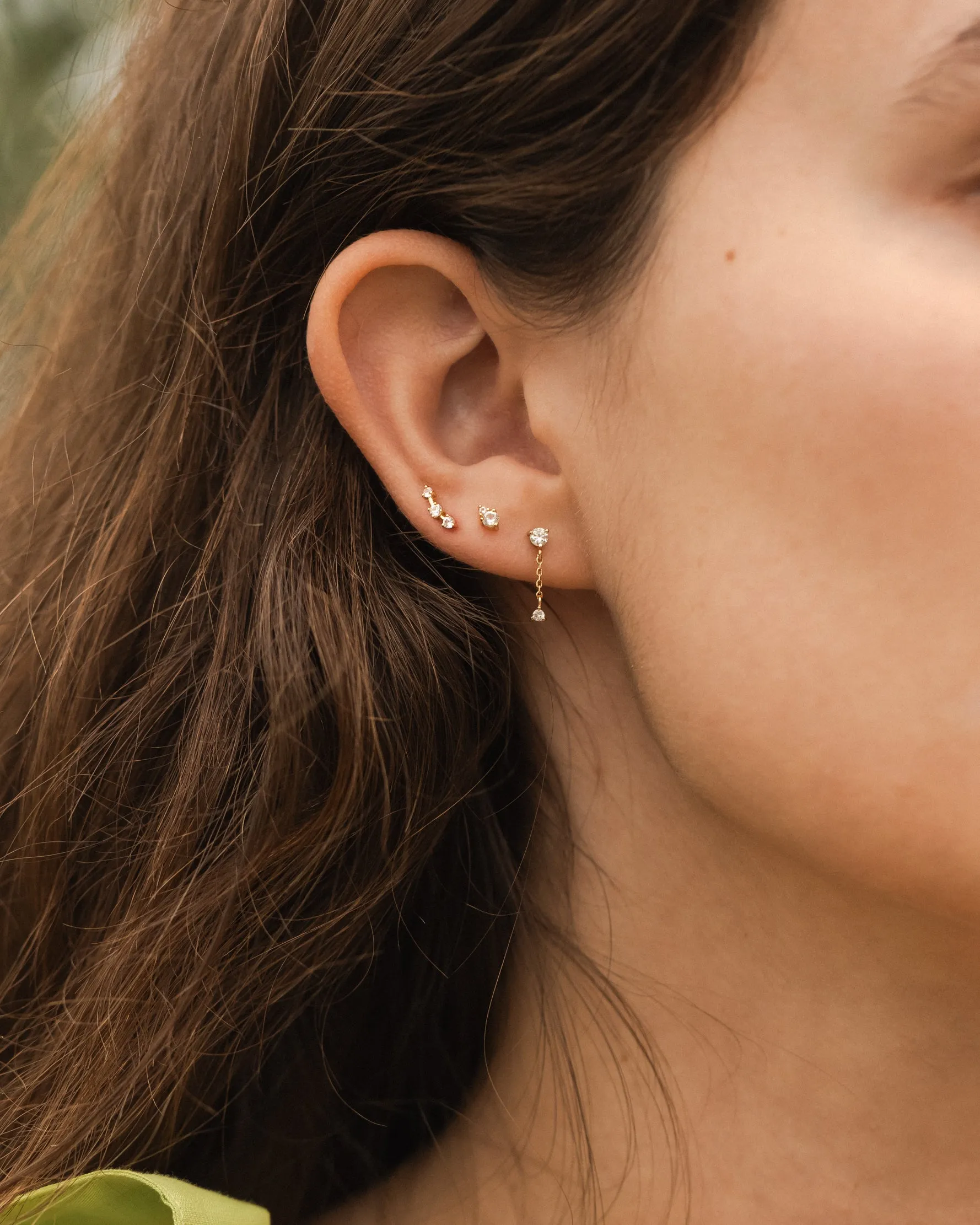 Stargazer White Sapphire Stud Set