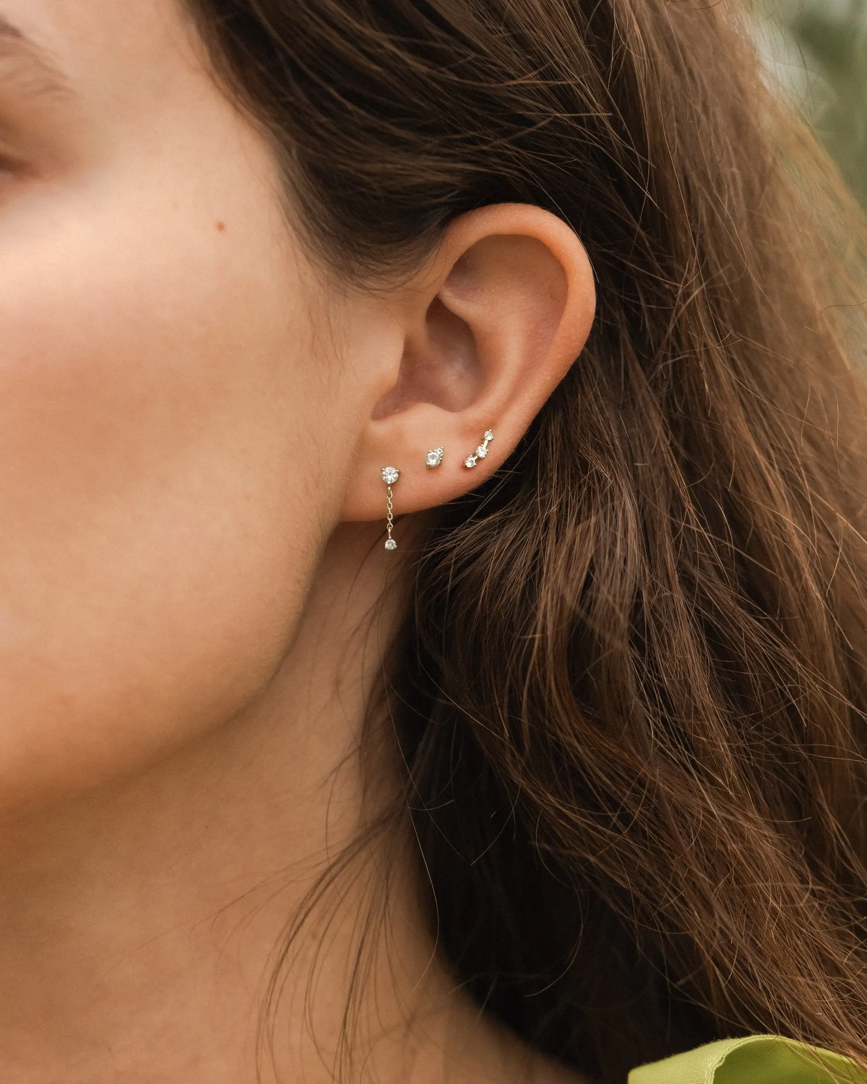 Stargazer White Sapphire Stud Set