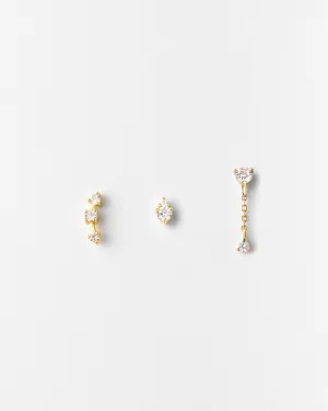 Stargazer White Sapphire Stud Set