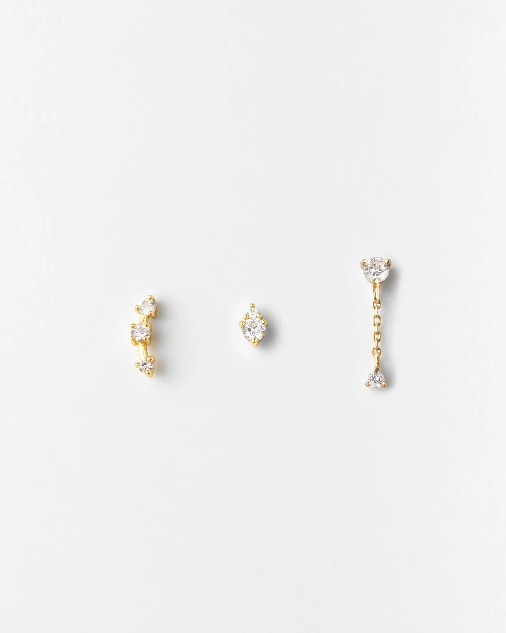 Stargazer White Sapphire Stud Set