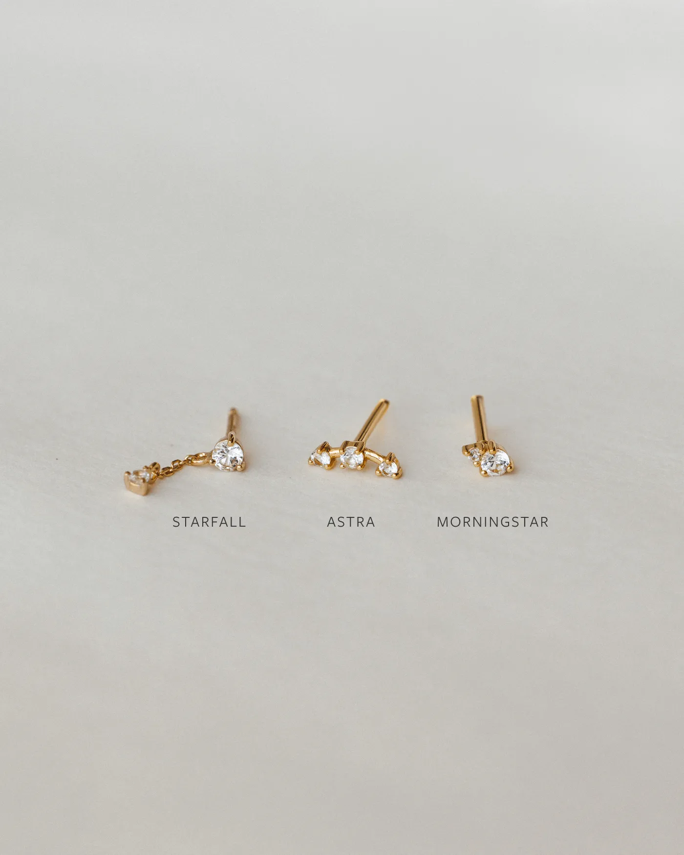 Stargazer White Sapphire Stud Set