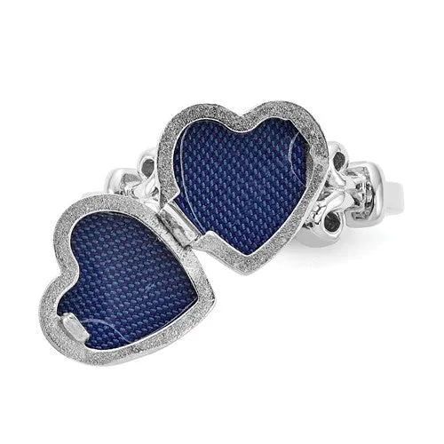 Sterling Silver 10mm Heart Locket Ring