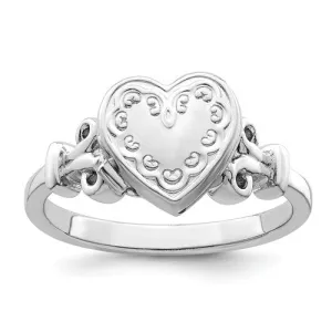 Sterling Silver 10mm Heart Locket Ring