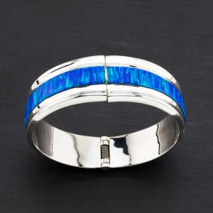 Sterling Silver and Australian Blue Opal Bangle