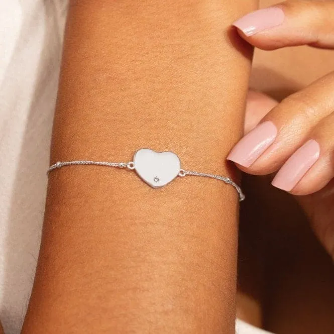 Sterling Silver Beautiful Friend Heart Zirconia 16cm   3cm Bracelet JJS0007