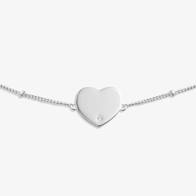 Sterling Silver Beautiful Friend Heart Zirconia 16cm   3cm Bracelet JJS0007