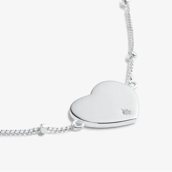 Sterling Silver Beautiful Friend Heart Zirconia 16cm   3cm Bracelet JJS0007