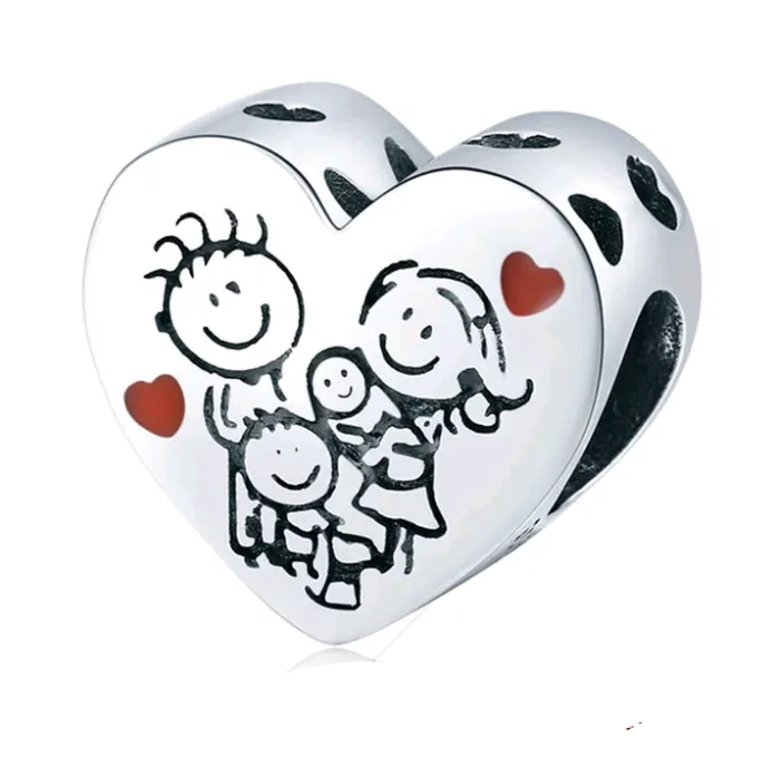 Sterling Silver My Family  Charm