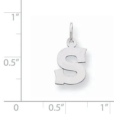 Sterling Silver Small Block Initial S Charm