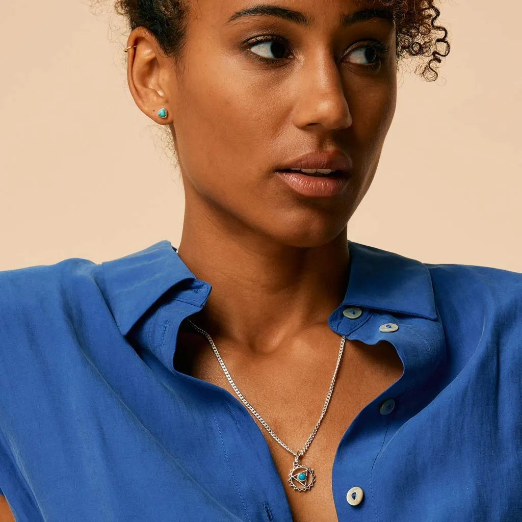Trillion Stud Earrings - Turquoise