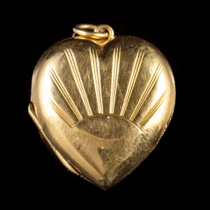 Vintage Heart Shaped Locket 9Ct Gold