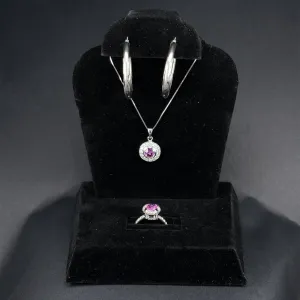 White Gold Pink Sapphire Bundle