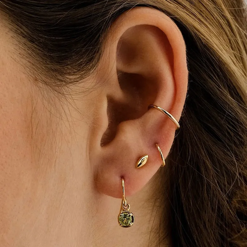 Winkie Earring, Peridot , Silver