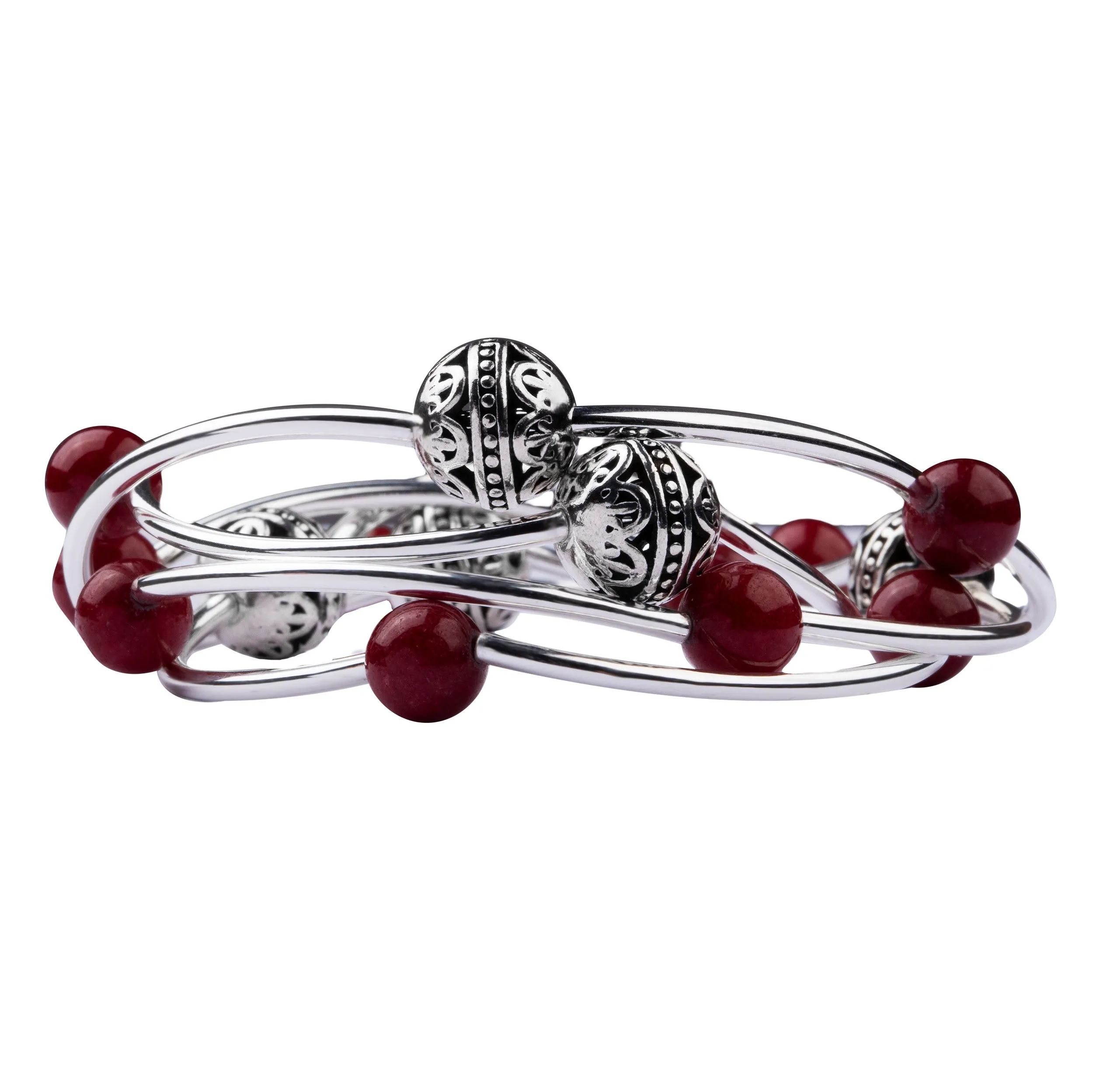 Wrap | Bali Bead | Necklace-Bracelet | Bordeaux Jade